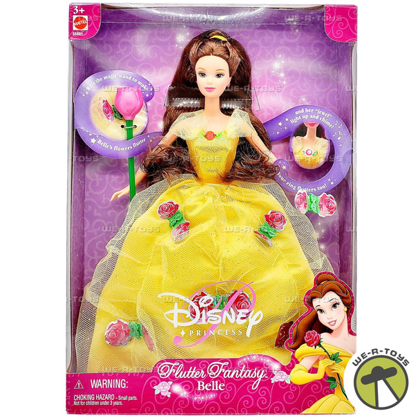 Disney Princess Flutter Fantasy Belle Doll 2002 Mattel 55891