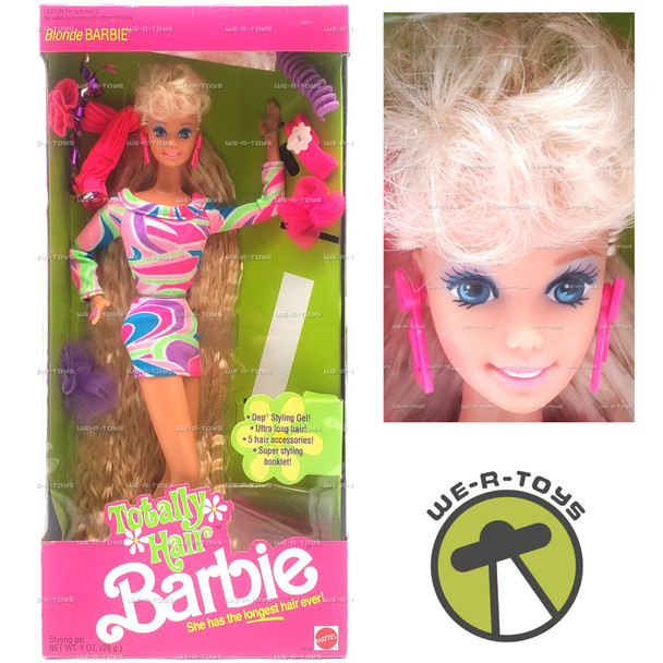Barbie Totally Hair Blonde Doll 1991 Mattel #1112