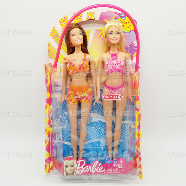Barbie Beachin' It With My BFF Barbie & Teresa Doll Set in Tote Bag 2010 Mattel
