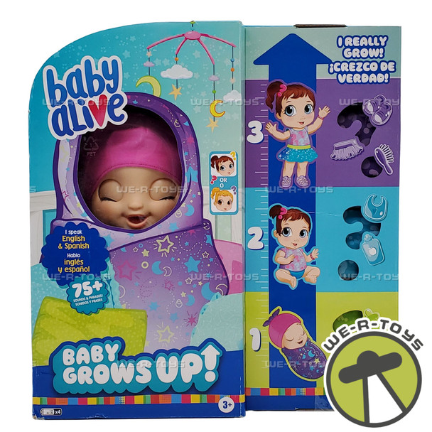 Baby Alive Baby Grows Up Happy Interactive Growing Doll NEW