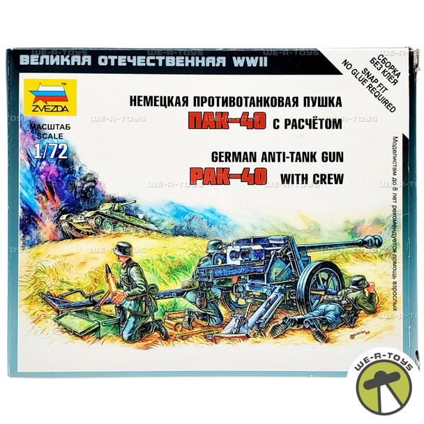 Zvezda Pak-40 German Anti-Tank Gun with Crew Model Kit 6257