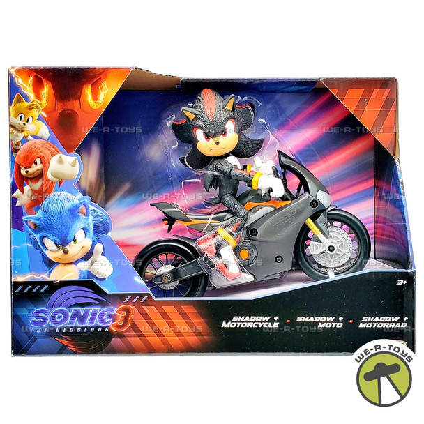 Sonic the Hedgehog 3 Shadow Figure with Motorcycle 2024 Jakks Pacific 42406