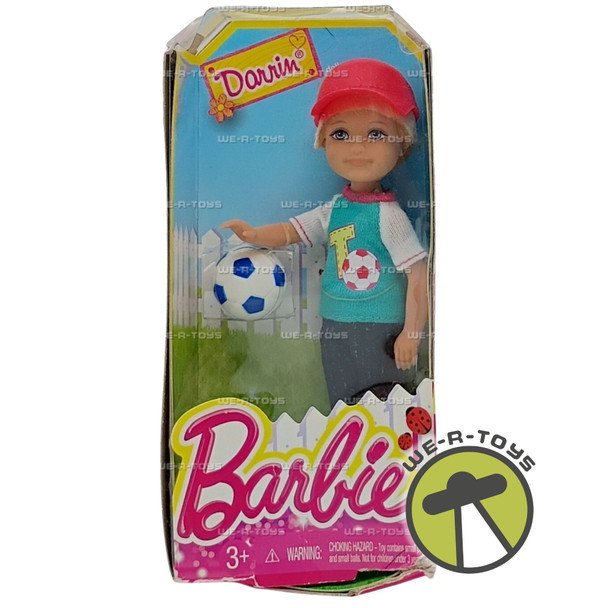 Barbie Darrin Doll Boy Blonde Hair & Blue Eyes Soccer Theme 2013 Mattel BDG45