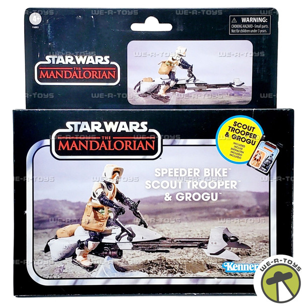 Star Wars The Vintage Collection Speeder Bike Scout Trooper & Grogu Set Hasbro