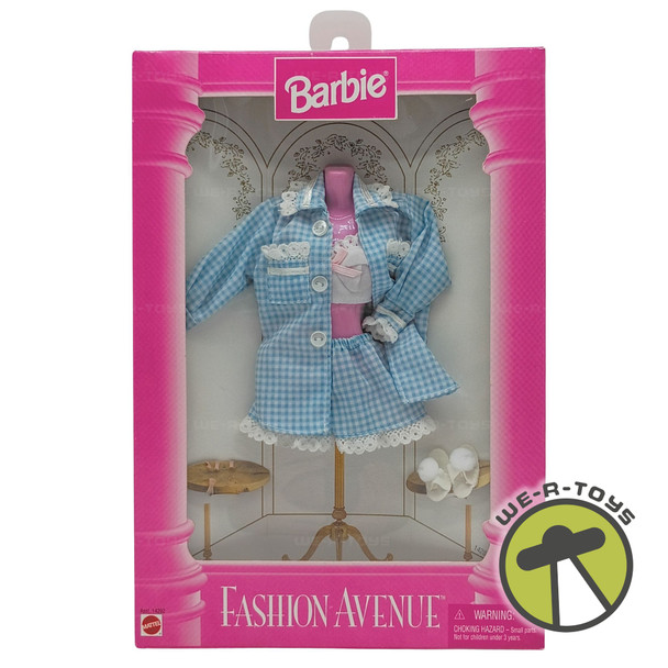 Barbie Fashion Avenue Blue Gingham Pajama Outfit 1995 Mattel 14288 New