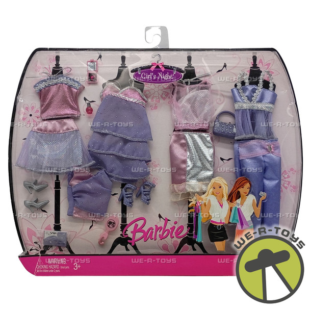 Barbie Girl's Night Fashions Set of 4 Outfits 2007 Mattel L9804 New