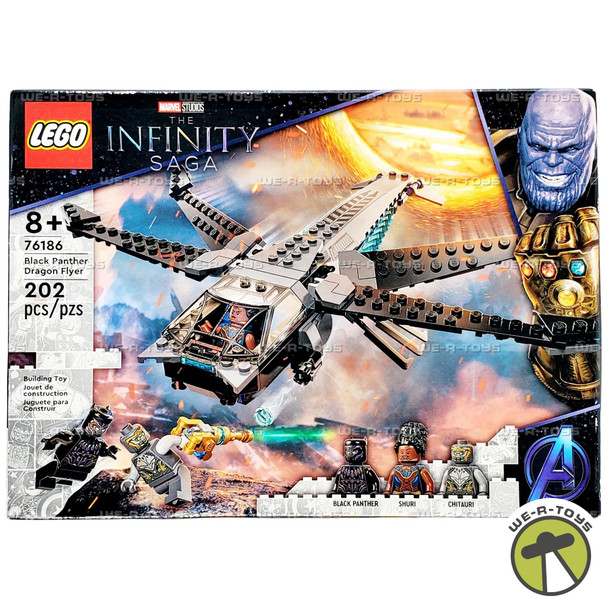 LEGO Marvel Black Panther Dragon Flyer 202 Piece Building Kit 76186