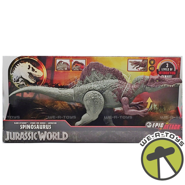 Jurrassic World Spinosaurus Figure Light Up Epic Attack Mattel NEW