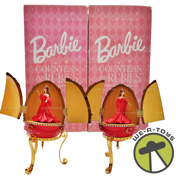 Barbie Countess Of Rubies Barbie Resin Egg Lot of Two 2000 Avon Mattel New