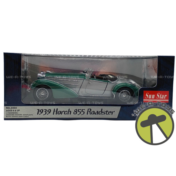 Sun Star Green /Silver 1939 Horch 855 Roadster 1:18 Metal DieCast Vehicle 2404