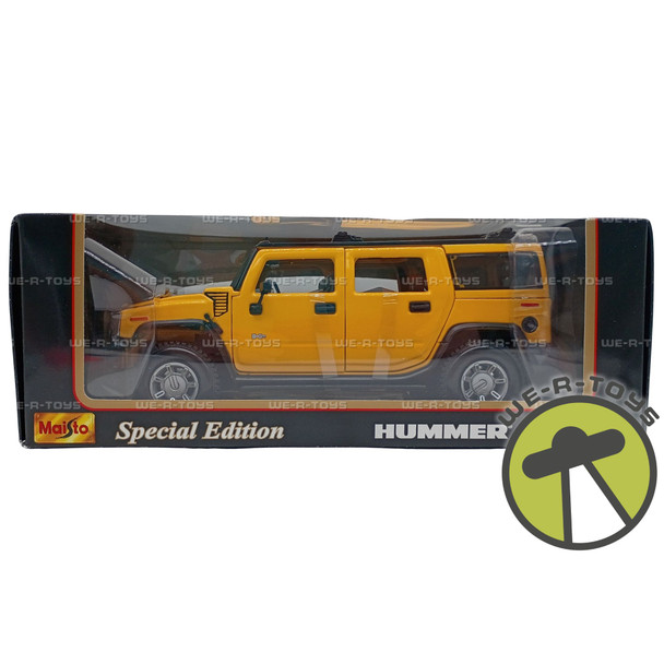 Maisto Hummer H2 Yellow 1:18 Scale Die Cast Special Edition Vehicle #30631 New