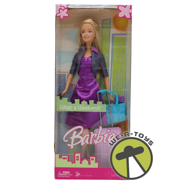 Barbie What a Weekend! Doll In Purple Dress 2005 Mattel J0579