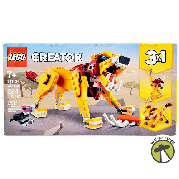 LEGO Creator 3in1 Wild Lion 224 Piece Building Kit 31112