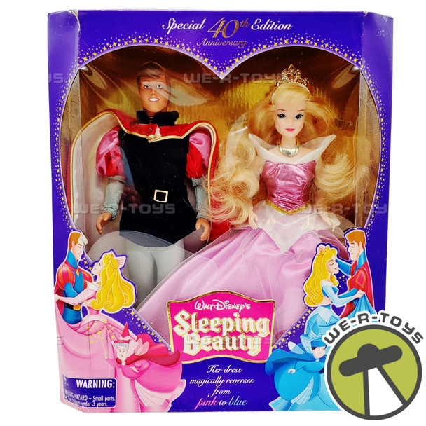 Walt Disney's Sleeping Beauty 40th Aniversary Aurora and Prince Doll Set NEW