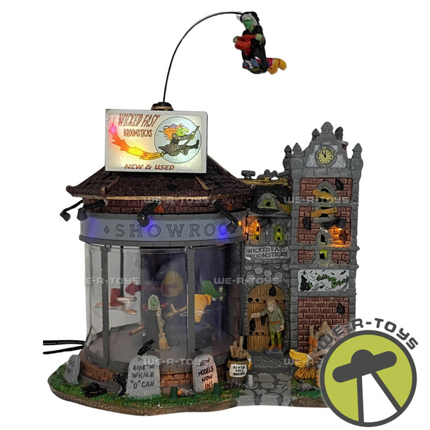 Lemax Spooky Town Wicked Fast Broomsticks Showroom Sights & Sounds Building