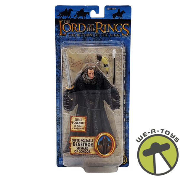 Lord of The Rings Super Poseable Denethor Steward of Gondor Toy Biz NEW