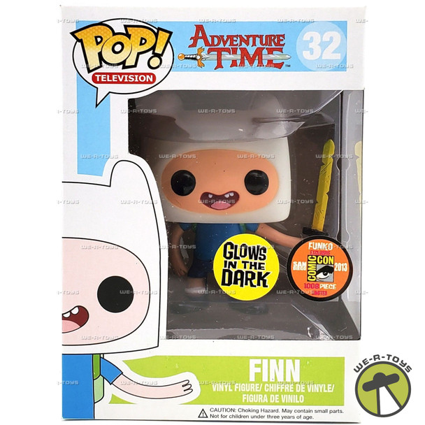 Funko Pop! Television Adventure Time Finn SDCC Glow in the Dark #32 Vinyl Figure