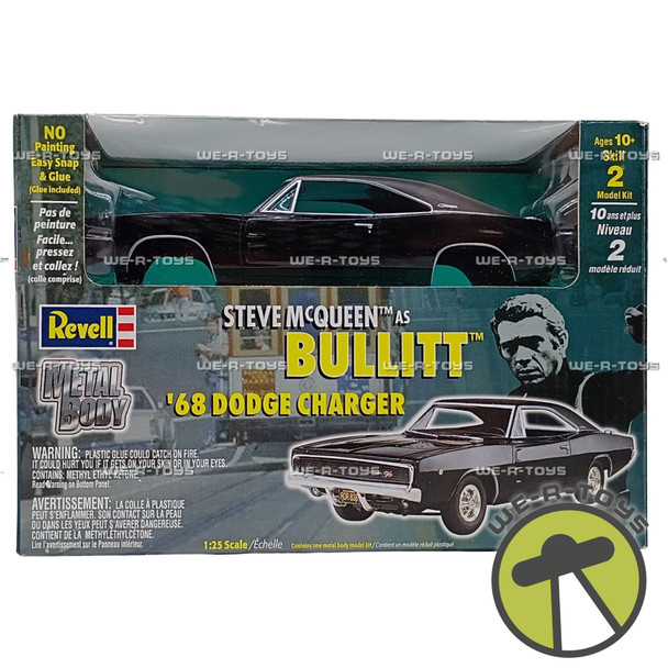 Revell Steve McQueen As Bullitt '68 Black Dodge Charger Vehicle Model Kit New