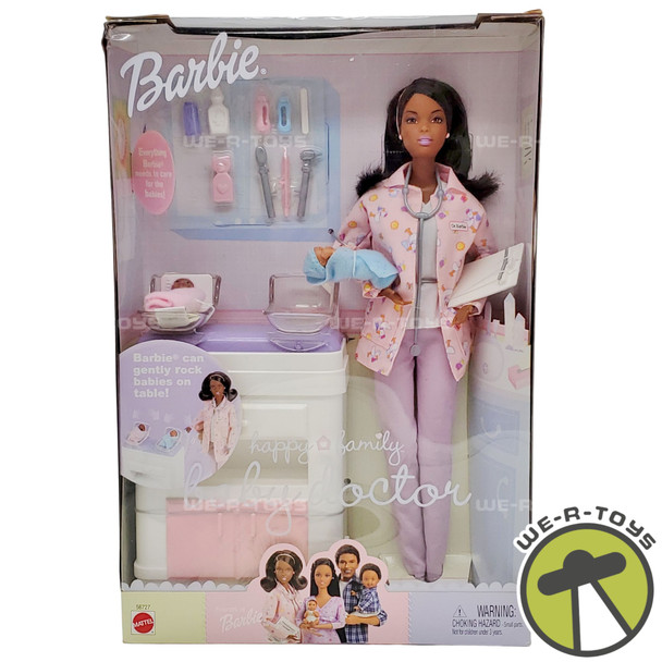Barbie Happy Family Baby Doctor African American Doll with 2 Baby Dolls 2002 NEW