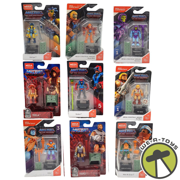 Masters of The Universe MegaBlox Lot of 9 Buildable Characters NEW