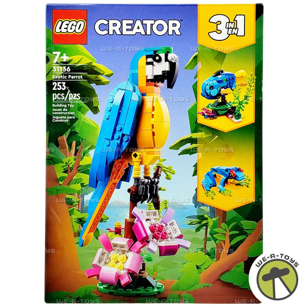 LEGO Creator 3 in 1 Exotic Parrot 253 Piece Building Set 31136