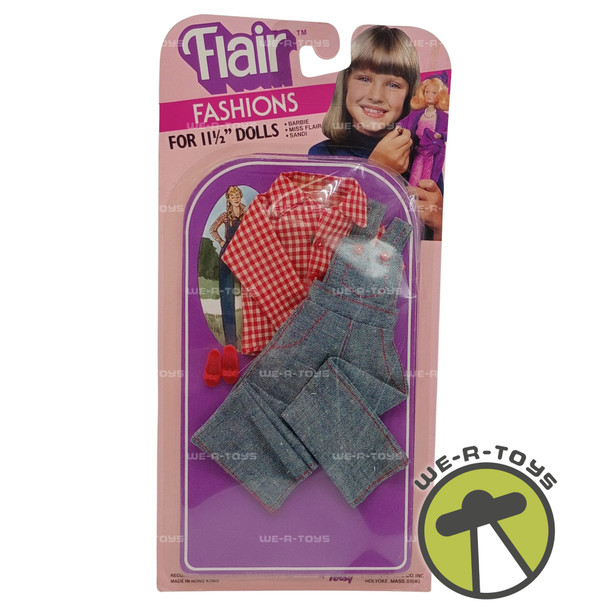 Flair Female Doll Fashion Set Denim Overall Outfit 1986 Totsy New