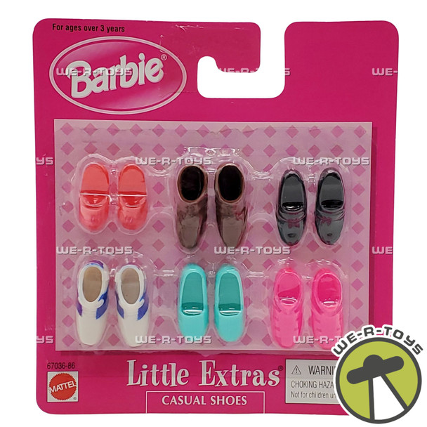 Barbie Little Extras Casual Shoes Set of 6 Pairs of Shoes for Barbie 2000 NRFP