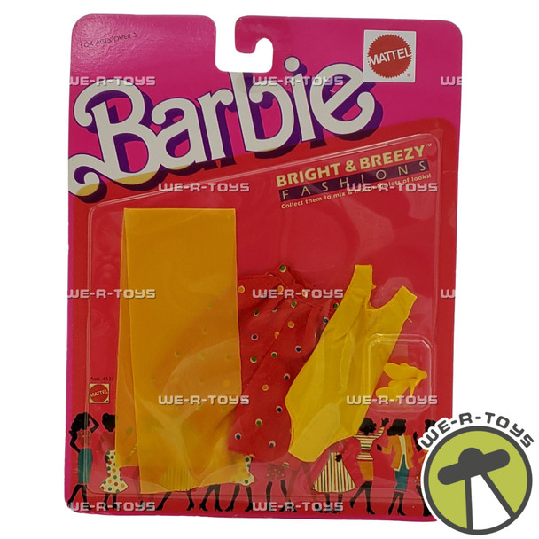 Barbie Bright and Breezy Spotted Skirt Two Piece Outfit Set 1987 Mattel 4527 NEW