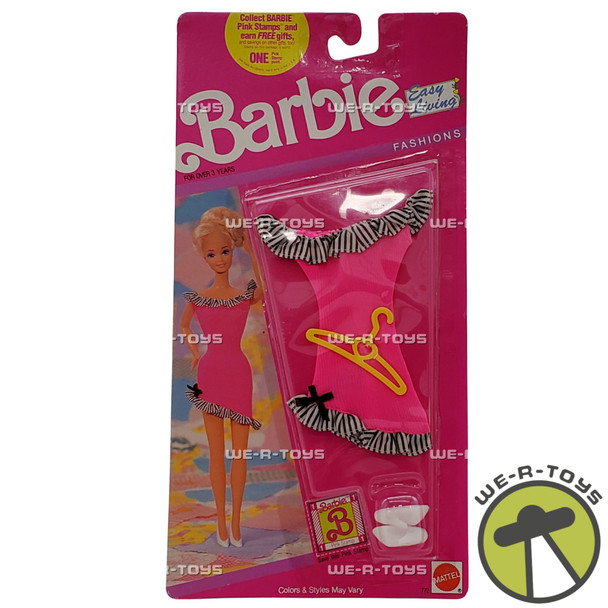 Barbie Fashions Easy Living Pink Zebra Dress Set with Stamp and Hanger NEW 1990