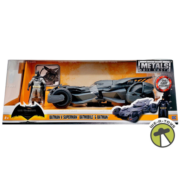 Batman V Superman Batmobile Vehicle and Batman Figure Die Cast Jada Toys 98034