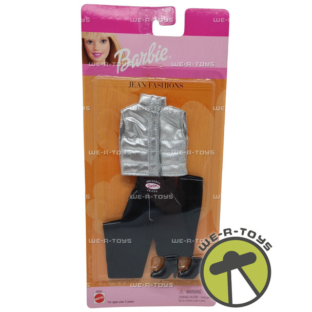 Barbie Jean Fashions Outfit Black Pants Silver Top 1999 Mattel 68084 New