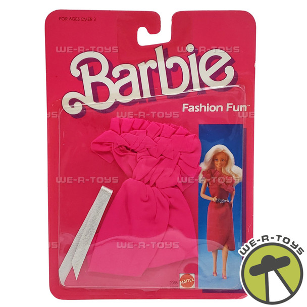 Barbie Fashion Frilly Pink and Silver Dress 1984 Mattel 2086 New