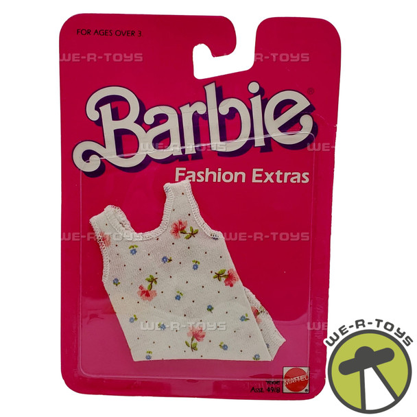 Barbie Fashion Extras White Floral Tank Top 1984 Mattel 9868 New