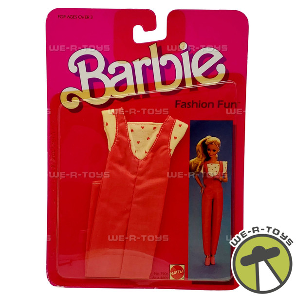 Barbie Fashion Pink Overalls and Spotted Shirt Set 1984 Mattel 7906 New