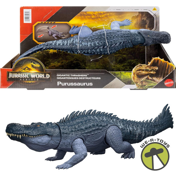 Jurassic World Rebirth Gigantic Thrashers Purussaurus Dinosaur Dual Attack JGB94