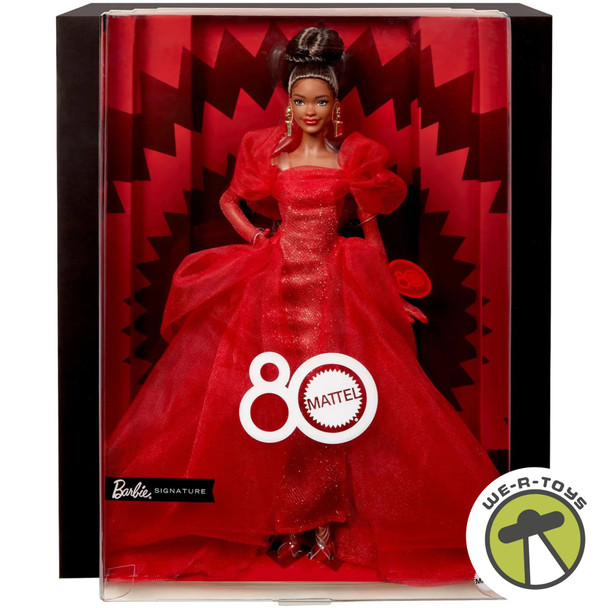 Barbie Mattel 80th Anniversary Brunette African American Doll JBJ18 Mattel 2025
