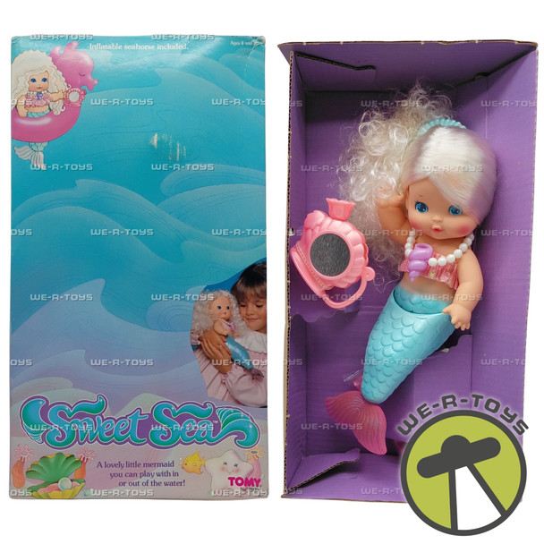 Sweet Sea Mermaid Doll & Seahorse Play In or Out of Water 1985 Tomy No. 2039 New