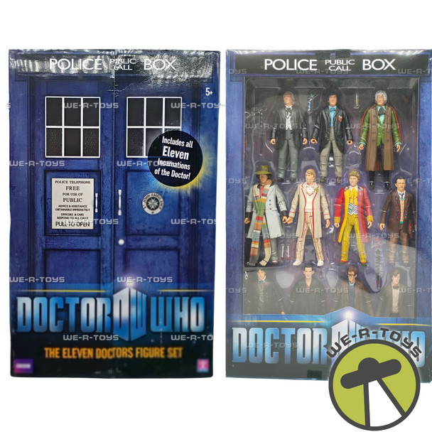 Doctor Who Police Public Call Box The Eleven Doctors Action Figure Set 1996 BBC