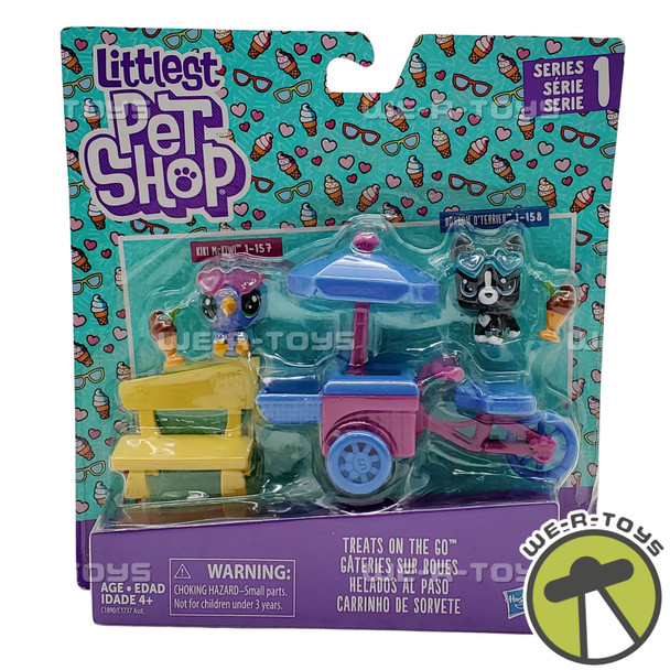 Littlest Pet Shop Series 1 Treats on the Go Kiwi Mckiwi and Boston O'Terrier NEW