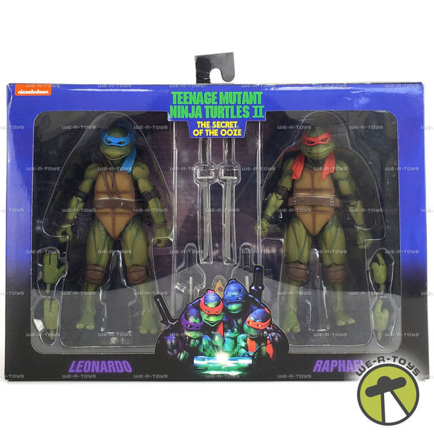 TMNT II The Secret of the Ooze Leonardo & Raphael Action Figures 2022 NECA 54239