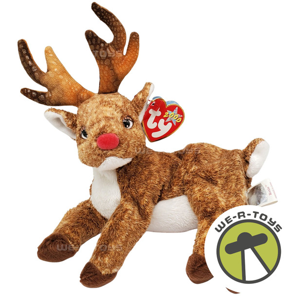 Ty Beanie Babies Roxie the Reindeer Red Nose Version Christmas Plush 2000