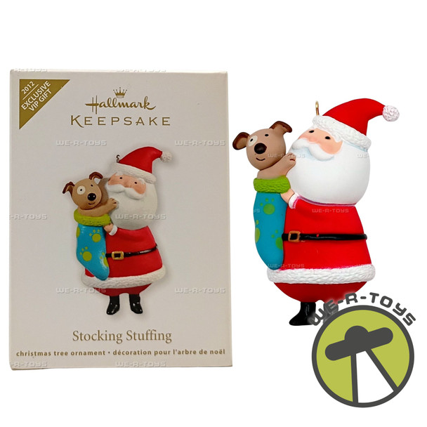 Stocking Stuffing Santa Hallmark Keepsake Ornament 2012 New AD4227