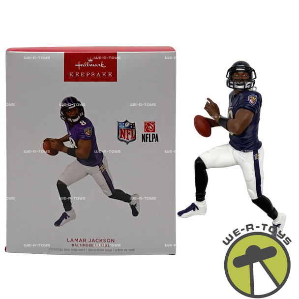 NFL Baltimore Ravens Lamar Jackson Holiday Keepsake Ornament 2023 New QXI7167