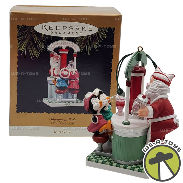 Hallmark Keepsake 1996 Sharing A Soda Flickering Light Christmas Ornament NEW