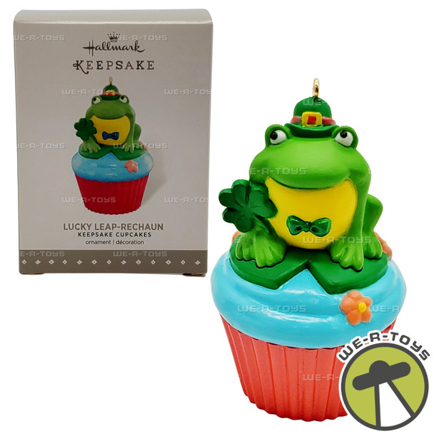 Hallmark Keepsakes Lucky Leap-Rechaun Frog Cupcake Christmas Ornament NEW