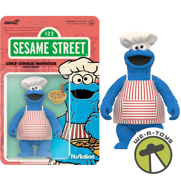 Sesame Street Reaction Figures Wave 04 Chef Cookie Monster Figure Super7