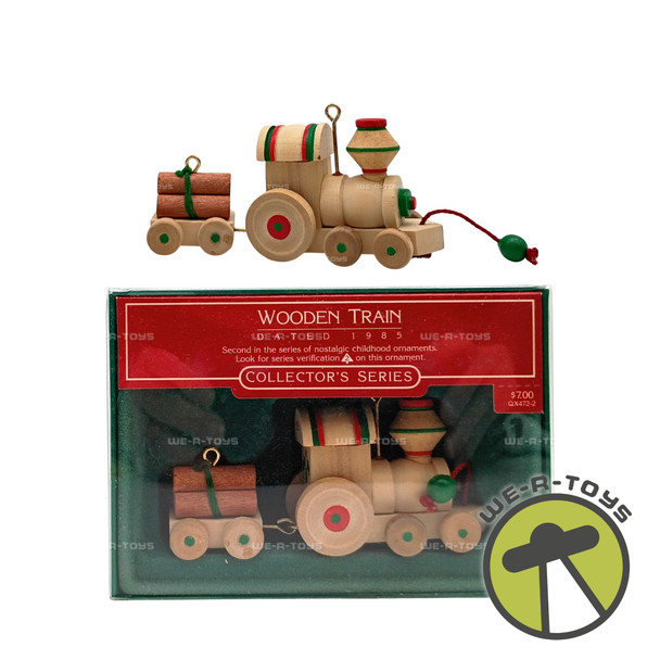 Wooden Train Hallmark Keepsake Ornament Collectors Series 1985 New QX4722