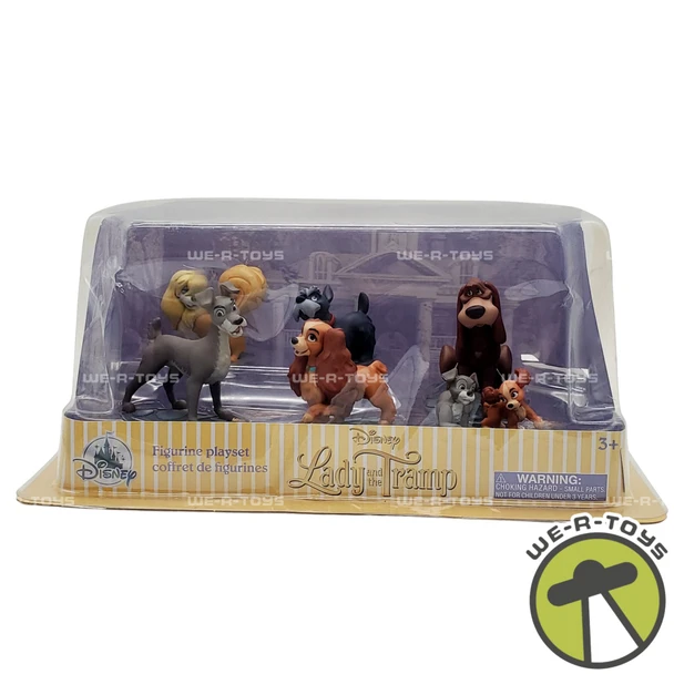 Disney Lady and The Tramp Figurine Playset 6 Pack NEW