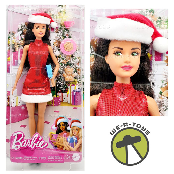 Barbie Santa Doll Brunette 2023 Mattel HJX96