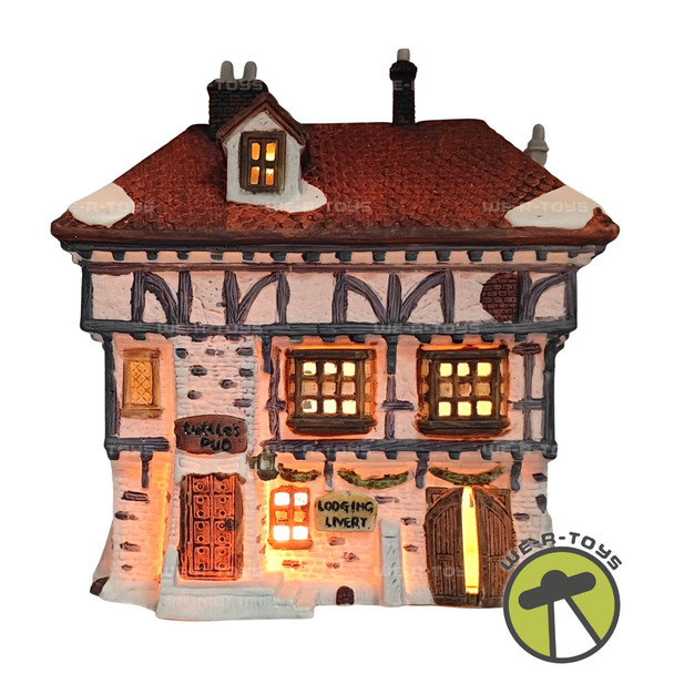 Department 56 Dickens Lane Shops Tuttle's Pub, Lodging, Livery Lighted Building